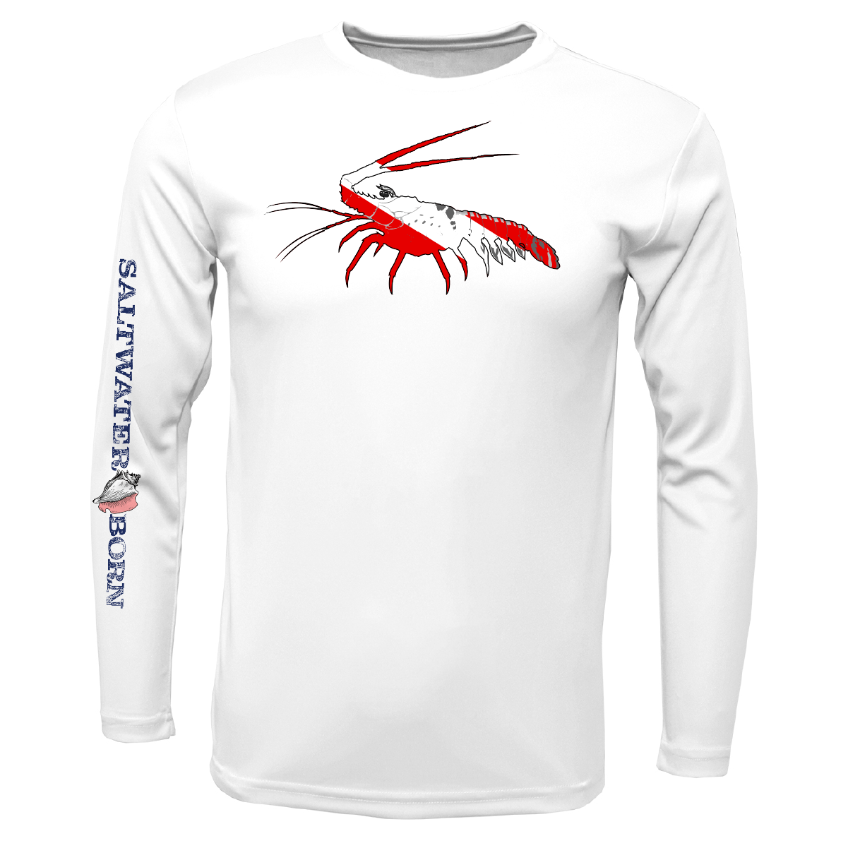 Saltwater Born Key West, FL Spiny Lobster Diver Long Sleeve UPF 50+ Dry - Fit Shirt - Angler's Pro Tackle & Outdoors