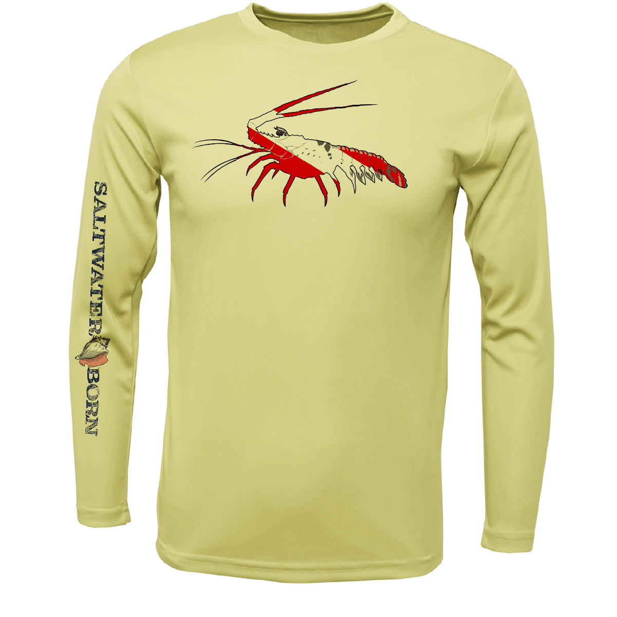 Saltwater Born Key West, FL Spiny Lobster Diver Long Sleeve UPF 50+ Dry - Fit Shirt - Angler's Pro Tackle & Outdoors