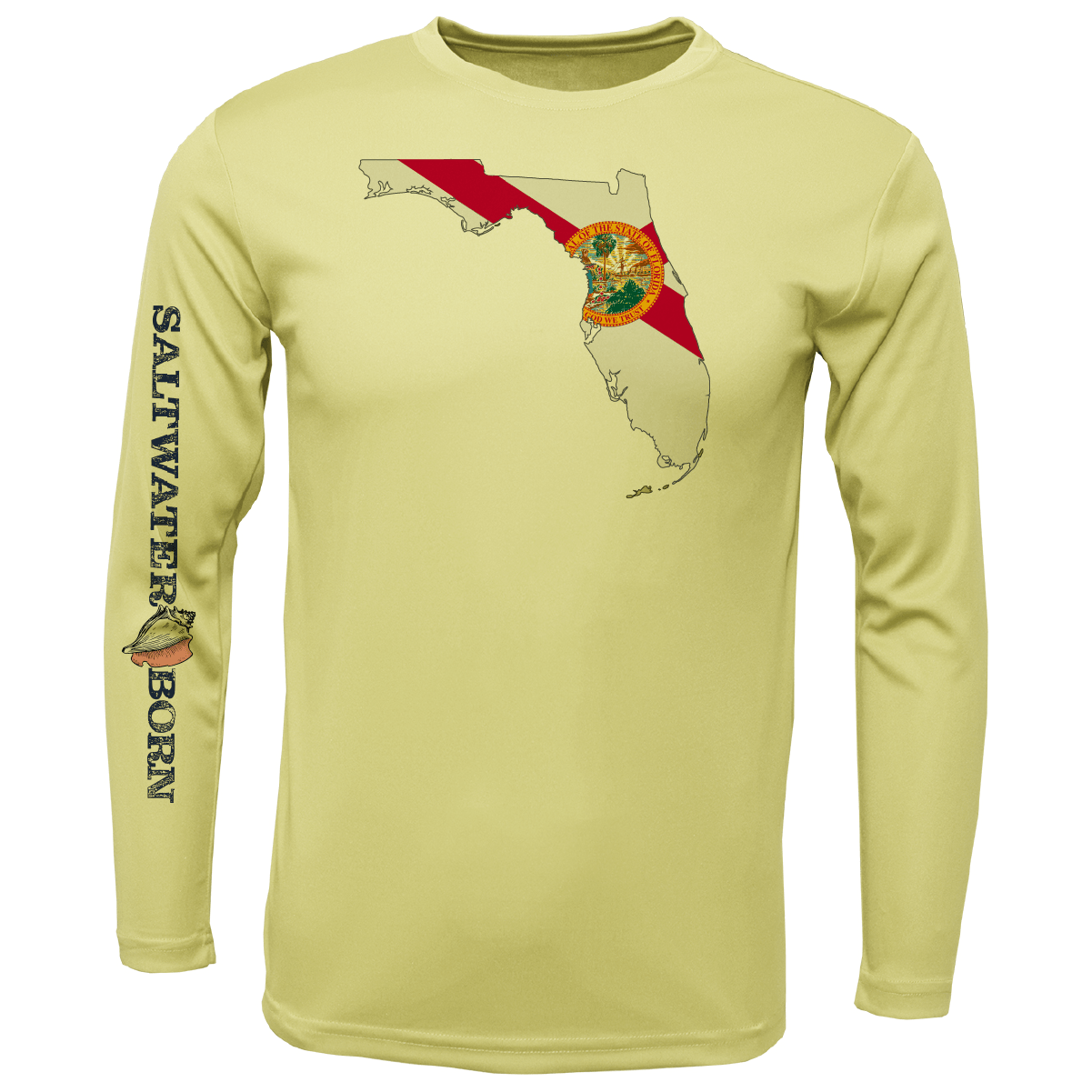 Saltwater Born Key West, FL State of Florida Boy's Long Sleeve UPF 50+ Dry - Fit Shirt - Angler's Pro Tackle & Outdoors