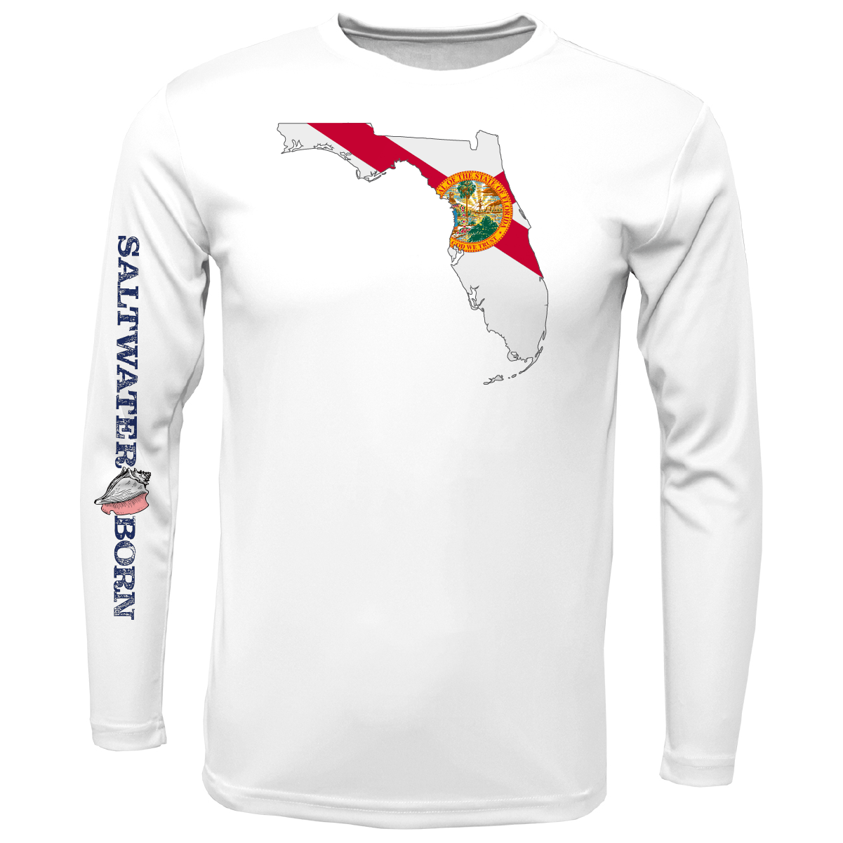 Saltwater Born Key West, FL State of Florida Boy's Long Sleeve UPF 50+ Dry - Fit Shirt - Angler's Pro Tackle & Outdoors