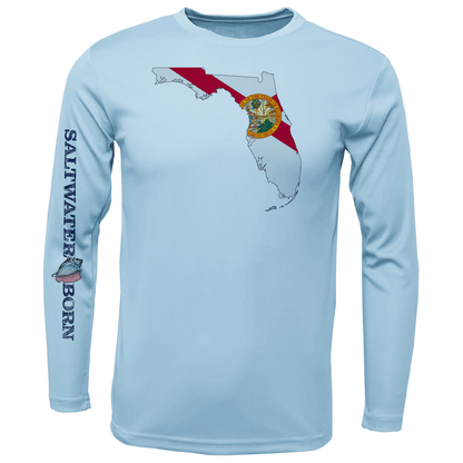 Saltwater Born Key West, FL State of Florida Boy's Long Sleeve UPF 50+ Dry - Fit Shirt - Angler's Pro Tackle & Outdoors