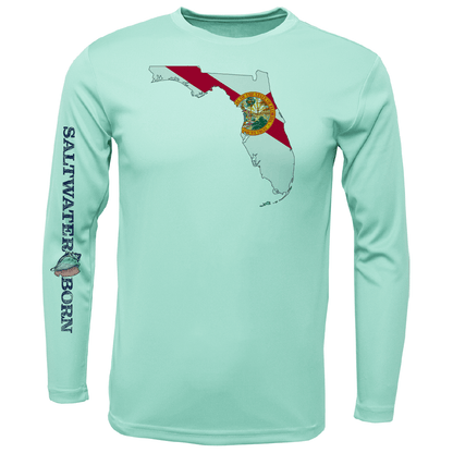 Saltwater Born Key West, FL State of Florida Boy's Long Sleeve UPF 50+ Dry - Fit Shirt - Angler's Pro Tackle & Outdoors