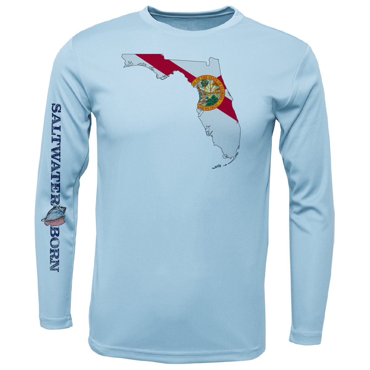 Saltwater Born Key West, FL State of Florida Long Sleeve UPF 50+ Dry - Fit Shirt - Angler's Pro Tackle & Outdoors