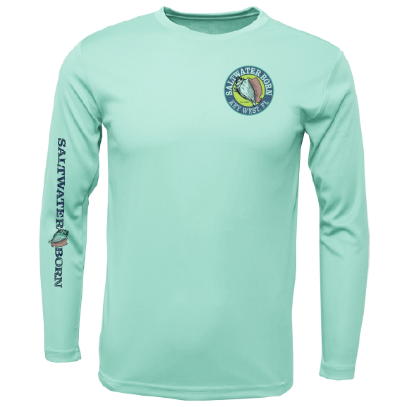 Saltwater Born Key West, FL Turtle Boy's Long Sleeve UPF 50+ Dry - Fit Shirt - Angler's Pro Tackle & Outdoors