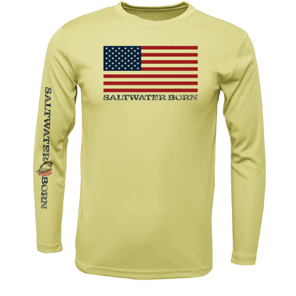 Saltwater Born Key West, FL USA Born Boy's Long - Sleeve UPF 50+ Dry - Fit Shirt - Angler's Pro Tackle & Outdoors