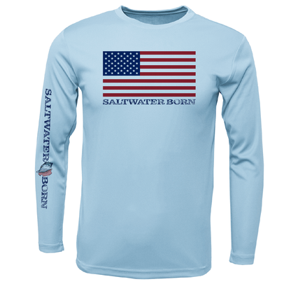 Saltwater Born Key West, FL USA Born Boy's Long - Sleeve UPF 50+ Dry - Fit Shirt - Angler's Pro Tackle & Outdoors