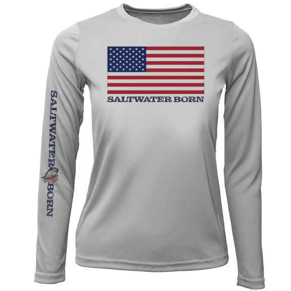 Saltwater Born Key West, FL USA Born Girl's Long Sleeve UPF 50+ Dry - Fit Shirt - Angler's Pro Tackle & Outdoors