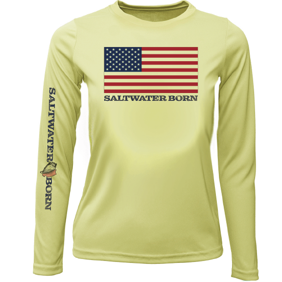 Saltwater Born Key West, FL USA Born Girl's Long Sleeve UPF 50+ Dry - Fit Shirt - Angler's Pro Tackle & Outdoors