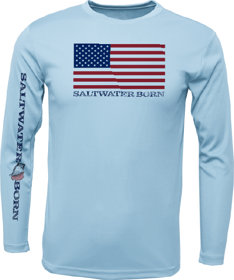 Saltwater Born Key West, FL USA Born Long Sleeve UPF 50+ Dry - Fit Shirt - Angler's Pro Tackle & Outdoors