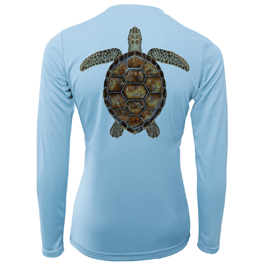 Saltwater Born Key West Realistic Turtle Women's Long Sleeve UPF 50+ Dry - Fit Shirt - Angler's Pro Tackle & Outdoors