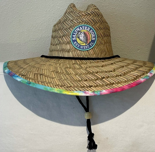 Saltwater Born Key West Tie - Dye Lifeguard Straw Hat - Angler's Pro Tackle & Outdoors