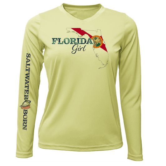 Saltwater Born Linear Logo Stuart Florida Girl Long Sleeve UPF 50+ Dry - Fit Shirt - Angler's Pro Tackle & Outdoors