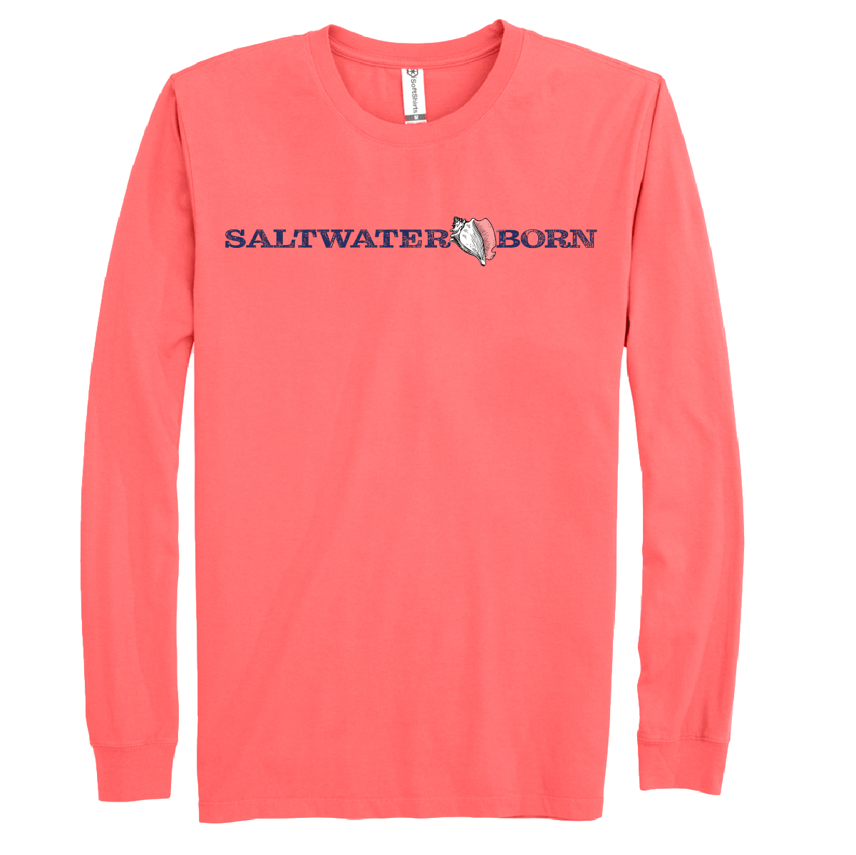 Saltwater Born Men's Linear Logo Cotton Long Sleeve Shirt - Angler's Pro Tackle & Outdoors