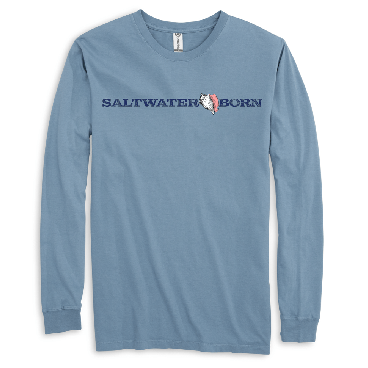 Saltwater Born Men's Linear Logo Cotton Long Sleeve Shirt - Angler's Pro Tackle & Outdoors