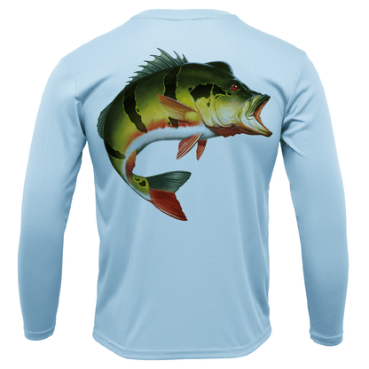 Saltwater Born Miami, FL Freshwater Born Peacock Bass Men's Long Sleeve UPF 50+ Dry - Fit Shirt - Angler's Pro Tackle & Outdoors