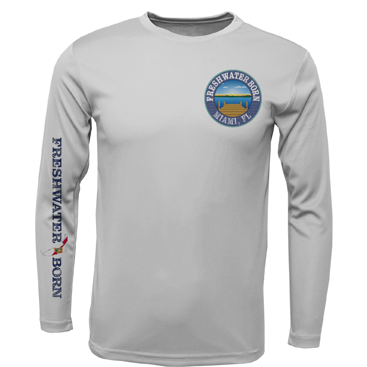 Saltwater Born Miami, FL Freshwater Born Peacock Bass Men's Long Sleeve UPF 50+ Dry - Fit Shirt - Angler's Pro Tackle & Outdoors