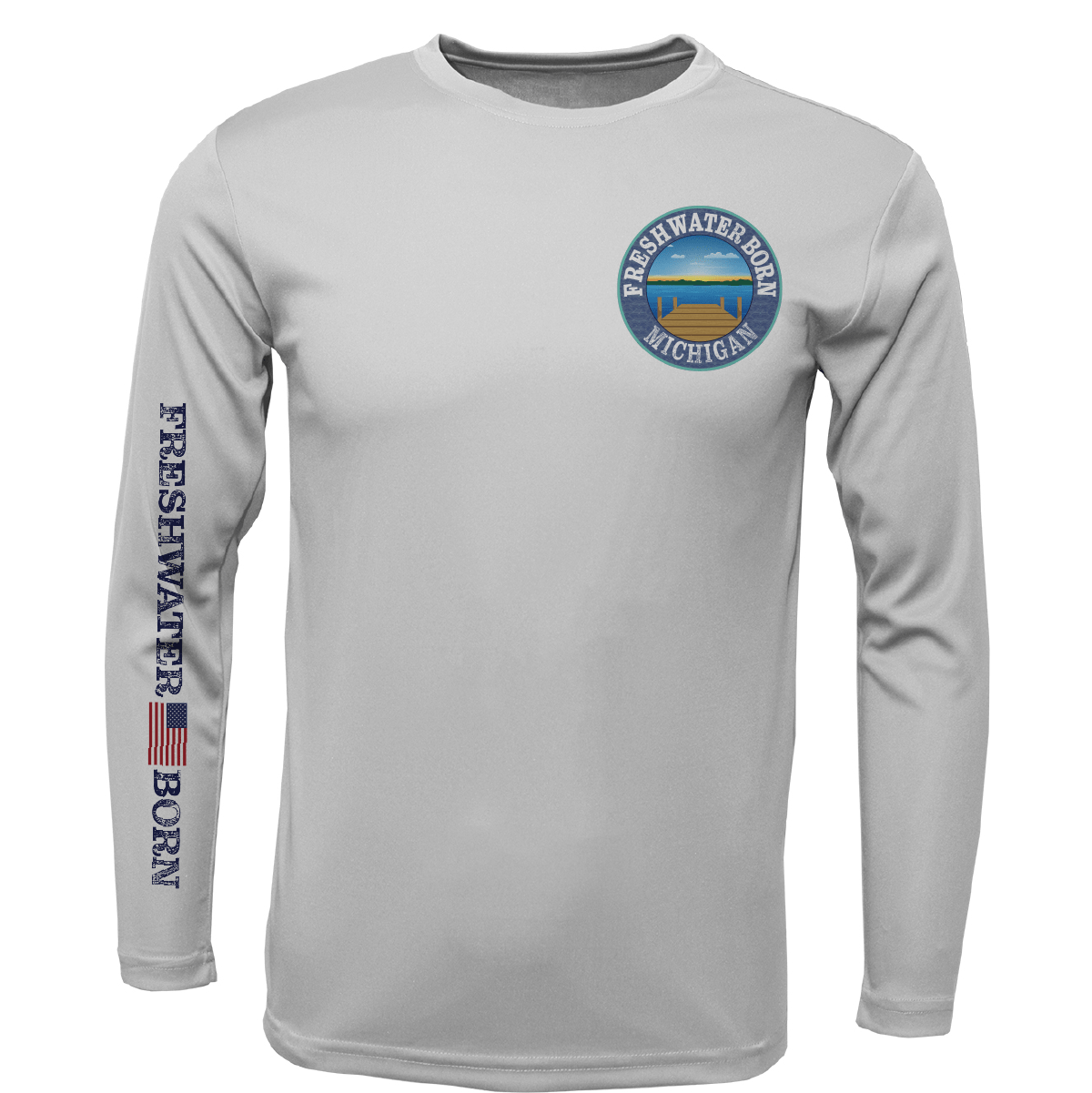 Saltwater Born Michigan Freshwater Born "All For Rum and Rum For All" Men's Long Sleeve UPF 50+ Dry - Fit Shirt - Angler's Pro Tackle & Outdoors