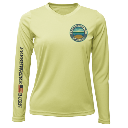 Saltwater Born Michigan Freshwater Born Largemouth Bass Women's Long Sleeve UPF 50+ Dry - Fit Shirt - Angler's Pro Tackle & Outdoors