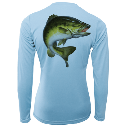 Saltwater Born Michigan Freshwater Born Largemouth Bass Women's Long Sleeve UPF 50+ Dry - Fit Shirt - Angler's Pro Tackle & Outdoors