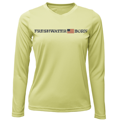 Saltwater Born Michigan Freshwater Born Linear Logo Women's Long Sleeve UPF 50+ Dry - Fit Shirt - Angler's Pro Tackle & Outdoors