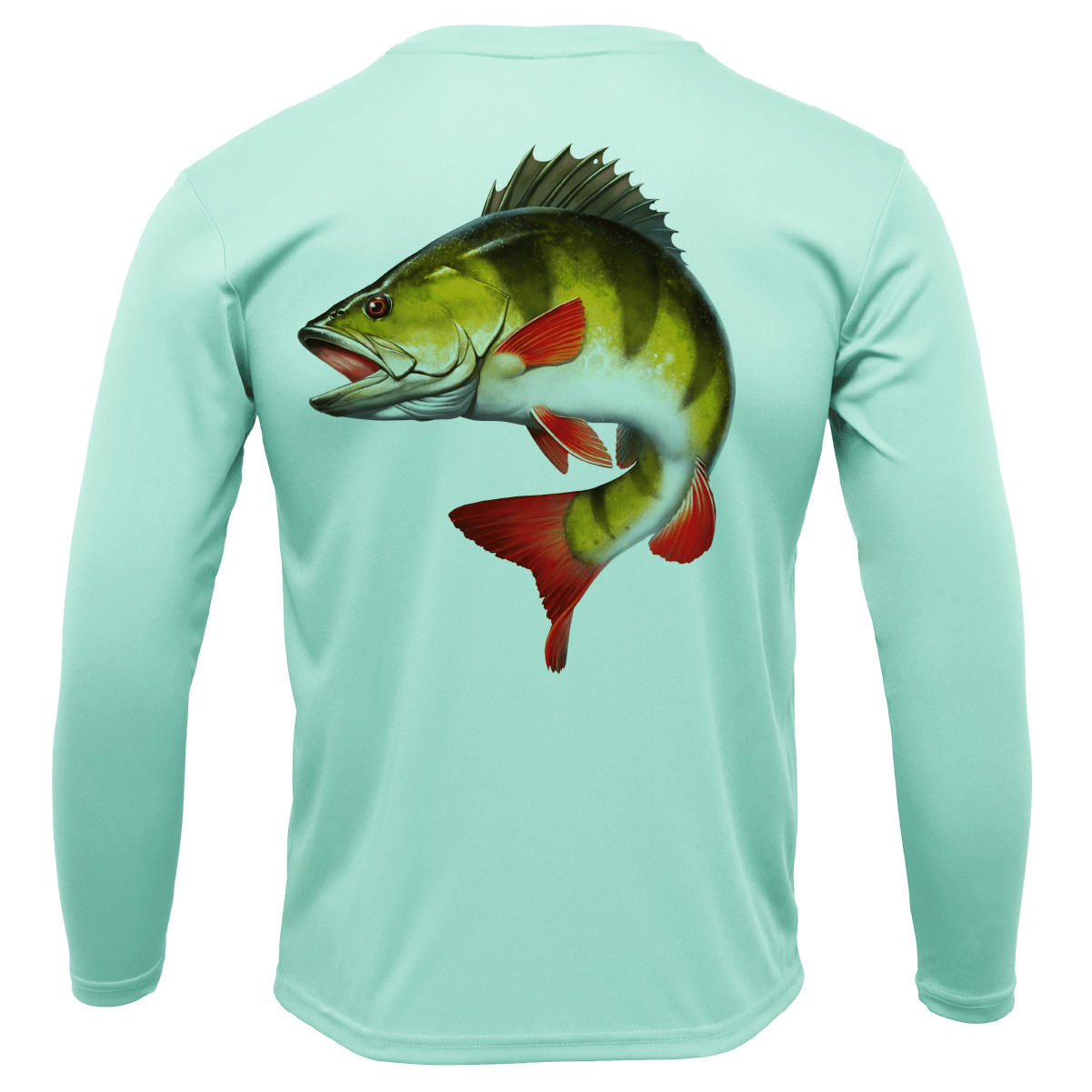 Saltwater Born Michigan Freshwater Born Perch Men's Long Sleeve UPF 50+ Dry - Fit Shirt - Angler's Pro Tackle & Outdoors