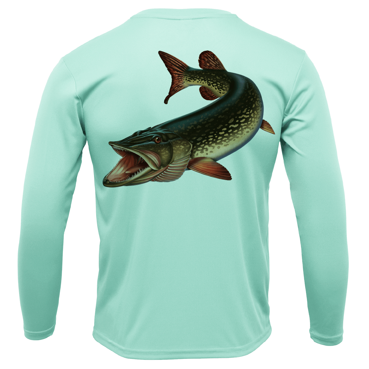 Saltwater Born Michigan Freshwater Born Pike Men's Long Sleeve UPF 50+ Dry - Fit Shirt - Angler's Pro Tackle & Outdoors