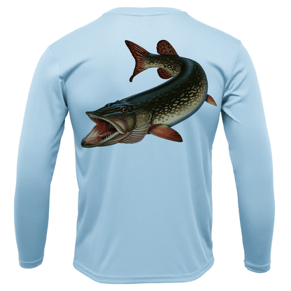 Saltwater Born Michigan Freshwater Born Pike Men's Long Sleeve UPF 50+ Dry - Fit Shirt - Angler's Pro Tackle & Outdoors