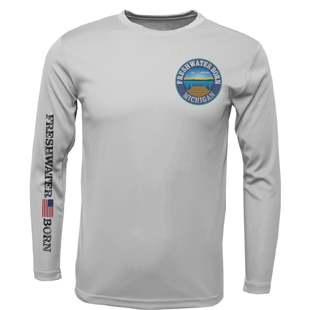 Saltwater Born Michigan Freshwater Born "Surrender The Booty" Men's Long Sleeve UPF 50+ Dry - Fit Shirt - Angler's Pro Tackle & Outdoors