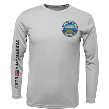 Saltwater Born Michigan Freshwater Born "Surrender The Booty" Men's Long Sleeve UPF 50+ Dry - Fit Shirt - Angler's Pro Tackle & Outdoors