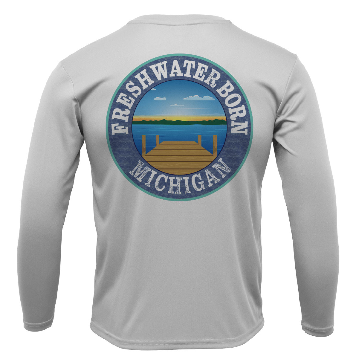 Saltwater Born Michigan USA Freshwater Born Men's Long Sleeve UPF 50+ Dry - Fit Shirt - Angler's Pro Tackle & Outdoors