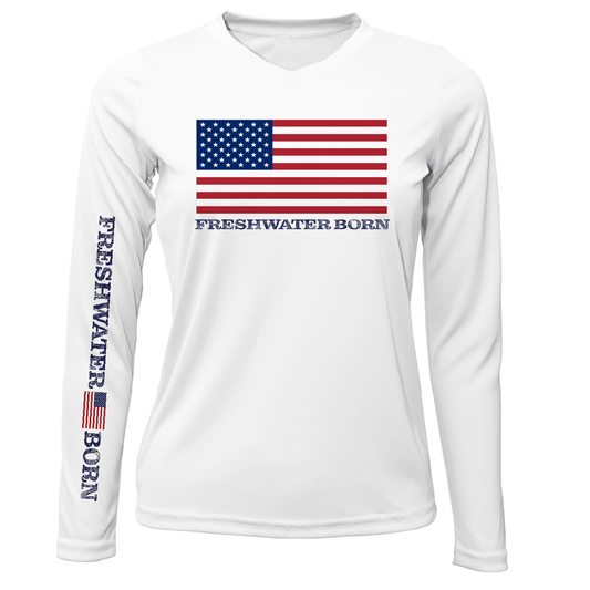 Saltwater Born Michigan USA Freshwater Born Women's Long Sleeve UPF 50+ Dry - Fit Shirt - Angler's Pro Tackle & Outdoors