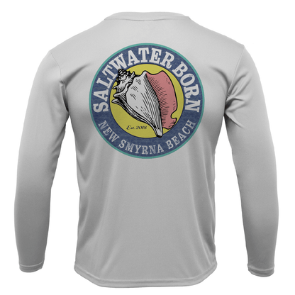 Saltwater Born New Smyrna Beach, FL Logo Men's Long Sleeve UPF 50+ Dry - Fit Shirt - Angler's Pro Tackle & Outdoors