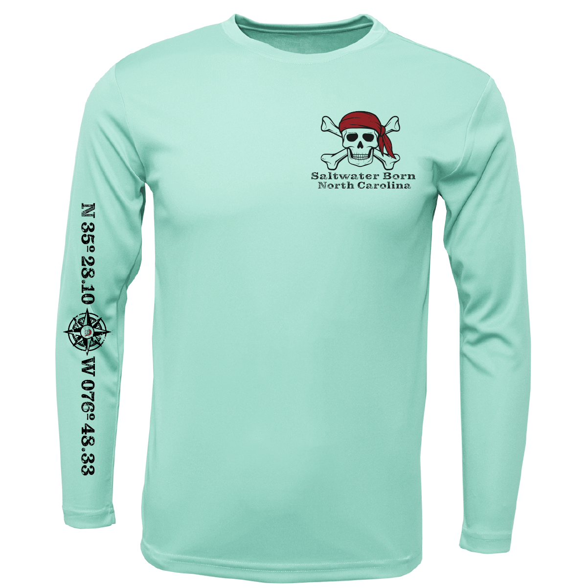 Saltwater Born North Carolina Blackbeard Long Sleeve UPF 50+ Dry - Fit Shirt - Angler's Pro Tackle & Outdoors