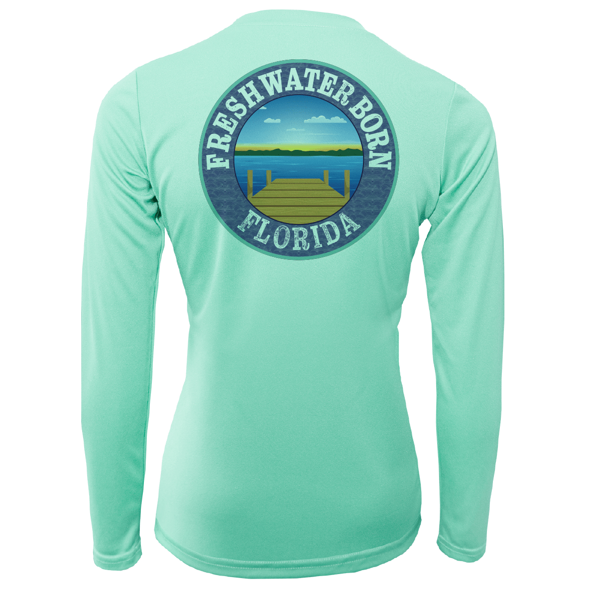 Saltwater Born Orange and Blue Freshwater Born Women's Long Sleeve UPF 50+ Dry - Fit Shirt - Angler's Pro Tackle & Outdoors