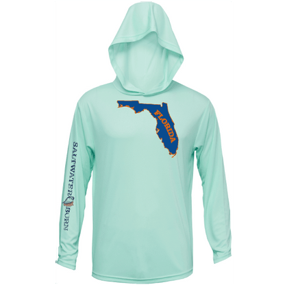 Saltwater Born Orange and Blue Long Sleeve UPF 50+ Dry - Fit Hoodie - Angler's Pro Tackle & Outdoors