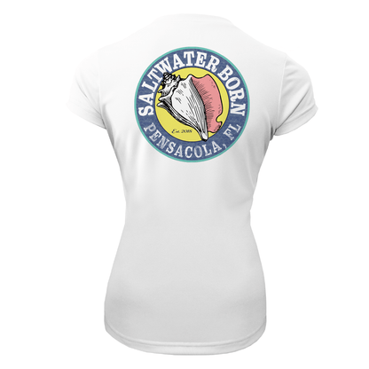 Saltwater Born Pensacola, FL "Life Is Better At The Beach" Turtle Women's Short Sleeve UPF 50+ Dry - Fit Shirt - Angler's Pro Tackle & Outdoors