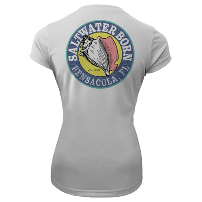 Saltwater Born Pensacola, FL "Life Is Better At The Beach" Turtle Women's Short Sleeve UPF 50+ Dry - Fit Shirt - Angler's Pro Tackle & Outdoors