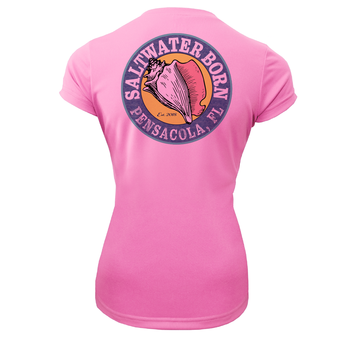 Saltwater Born Pensacola, FL "Life Is Better At The Beach" Turtle Women's Short Sleeve UPF 50+ Dry - Fit Shirt - Angler's Pro Tackle & Outdoors