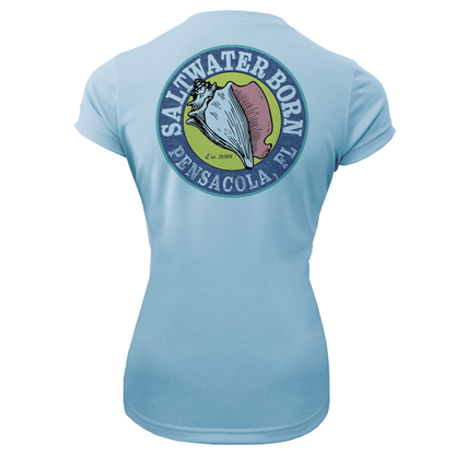 Saltwater Born Pensacola, FL "Life Is Better At The Beach" Turtle Women's Short Sleeve UPF 50+ Dry - Fit Shirt - Angler's Pro Tackle & Outdoors