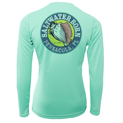 Saltwater Born Pensacola, FL "Saltwater Hair Don't Care" Long Sleeve UPF 50+ Dry - Fit Shirt - Angler's Pro Tackle & Outdoors