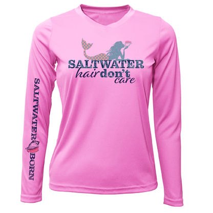 Saltwater Born Pensacola, FL "Saltwater Hair Don't Care" Long Sleeve UPF 50+ Dry - Fit Shirt - Angler's Pro Tackle & Outdoors