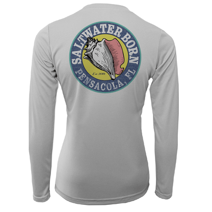 Saltwater Born Pensacola, FL "Saltwater Hair Don't Care" Long Sleeve UPF 50+ Dry - Fit Shirt - Angler's Pro Tackle & Outdoors