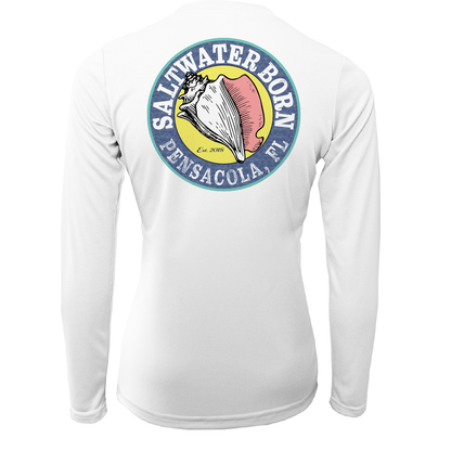 Saltwater Born Pensacola, FL "Saltwater Hair Don't Care" Long Sleeve UPF 50+ Dry - Fit Shirt - Angler's Pro Tackle & Outdoors