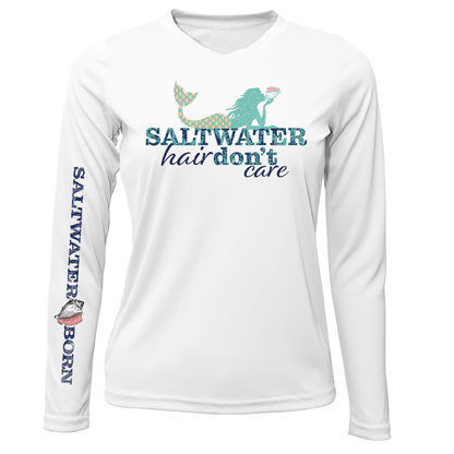 Saltwater Born Pensacola, FL "Saltwater Hair Don't Care" Long Sleeve UPF 50+ Dry - Fit Shirt - Angler's Pro Tackle & Outdoors