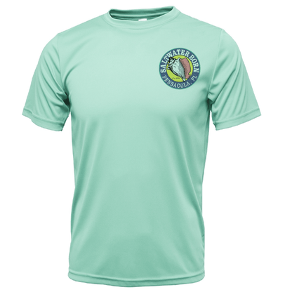 Saltwater Born Pensacola, FL "Surrender The Booty" Men's Short Sleeve UPF 50+ Dry - Fit Shirt - Angler's Pro Tackle & Outdoors