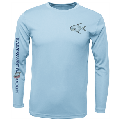 Saltwater Born Permit on Chest Long Sleeve UPF 50+ Dry - Fit Shirt - Angler's Pro Tackle & Outdoors