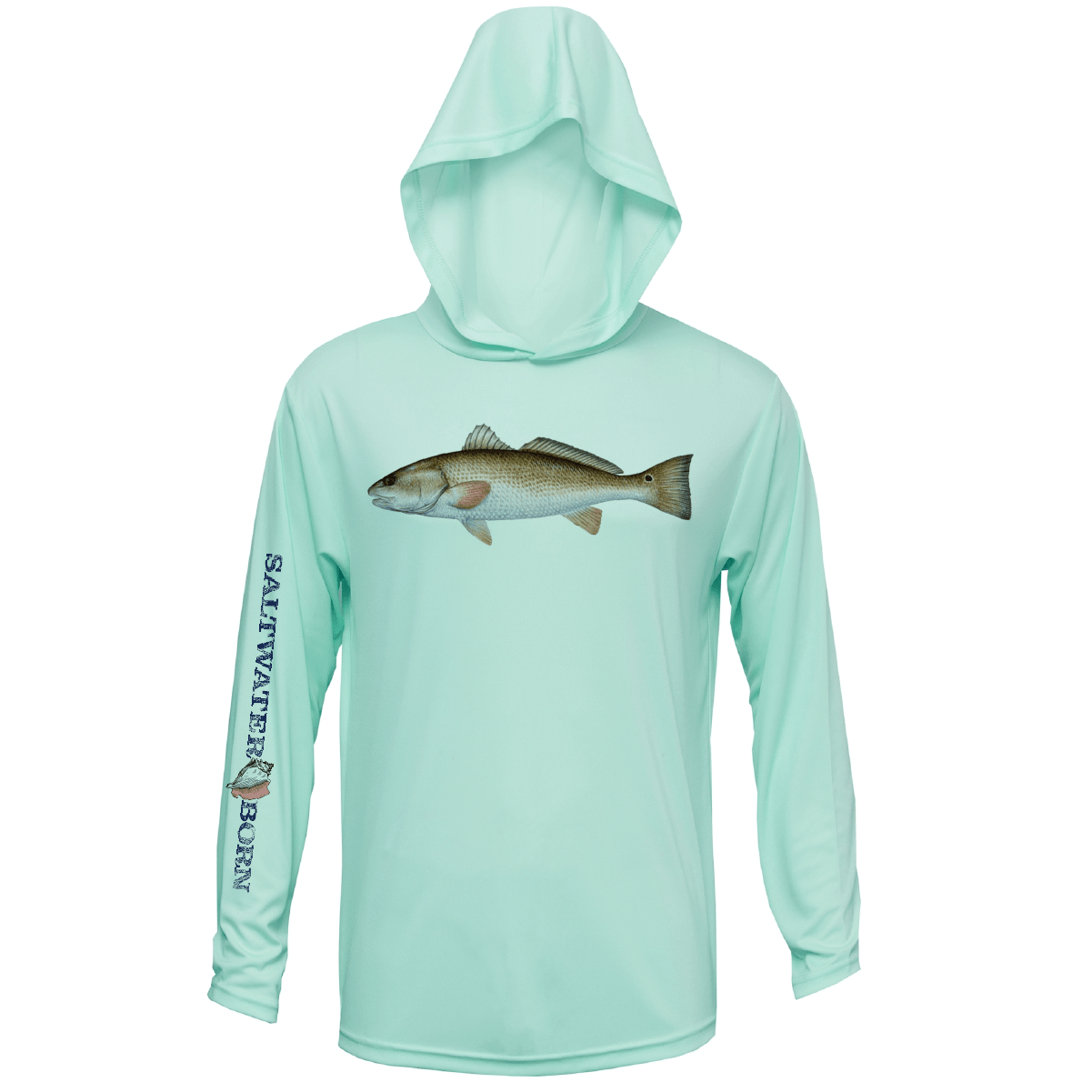 Saltwater Born Redfish Boys Long Sleeve UPF 50+ Dry - Fit Hoody - Angler's Pro Tackle & Outdoors