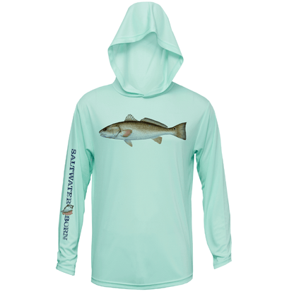 Saltwater Born Redfish Boys Long Sleeve UPF 50+ Dry - Fit Hoody - Angler's Pro Tackle & Outdoors