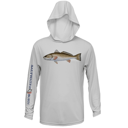 Saltwater Born Redfish Boys Long Sleeve UPF 50+ Dry - Fit Hoody - Angler's Pro Tackle & Outdoors