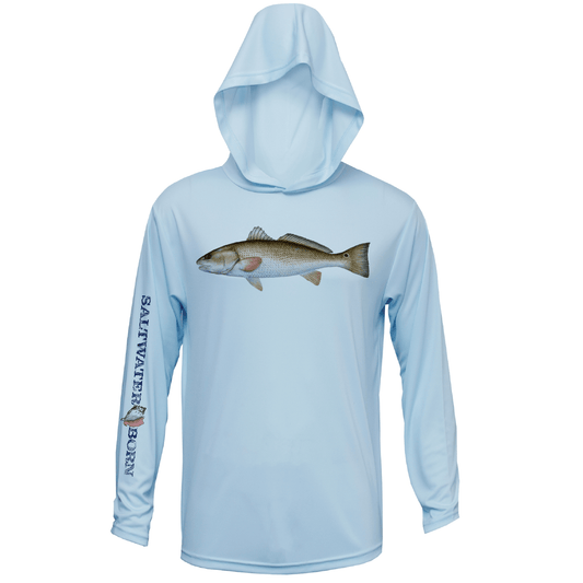 Saltwater Born Redfish Boys Long Sleeve UPF 50+ Dry - Fit Hoody - Angler's Pro Tackle & Outdoors